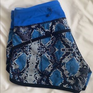 Blue Pattern Lululemon Shorts